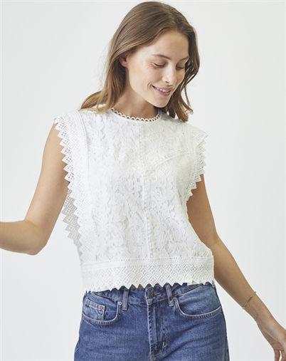 Co'Couture - Lana CC Lace Top - White